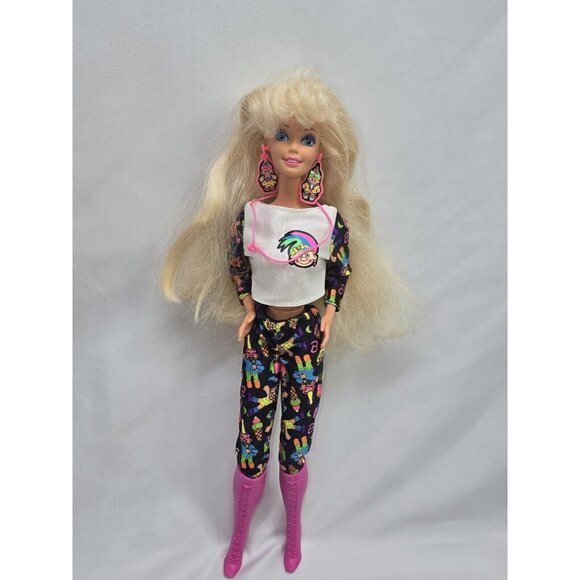 Vintage 1992 Mattel Troll Barbie Doll in Outfit & Earrings - Picture 1 of 11